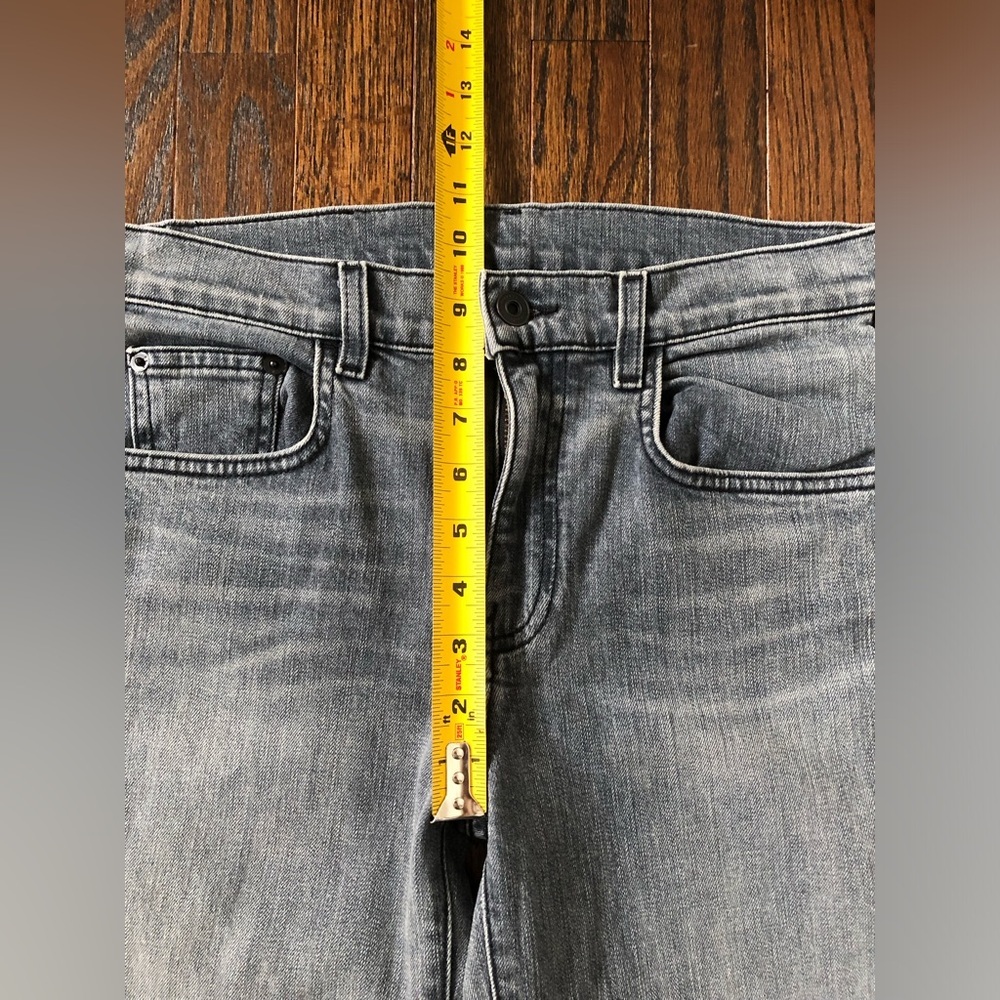 Proenza Schouler Womens 27 Blue/Gray Acid Wash PS-J2 5-Pocket Cropped Fray Jeans - Picture 8 of 16